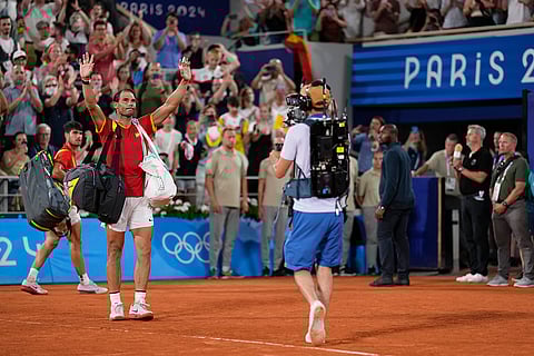 Carlos Alcaraz and Rafael Nadal after doubles quarter-final